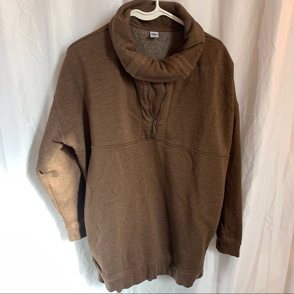 Old Navy High Neck Sweatshirt 3/4 Zip Detail Two Hand Pockets - Picture 7 of 8